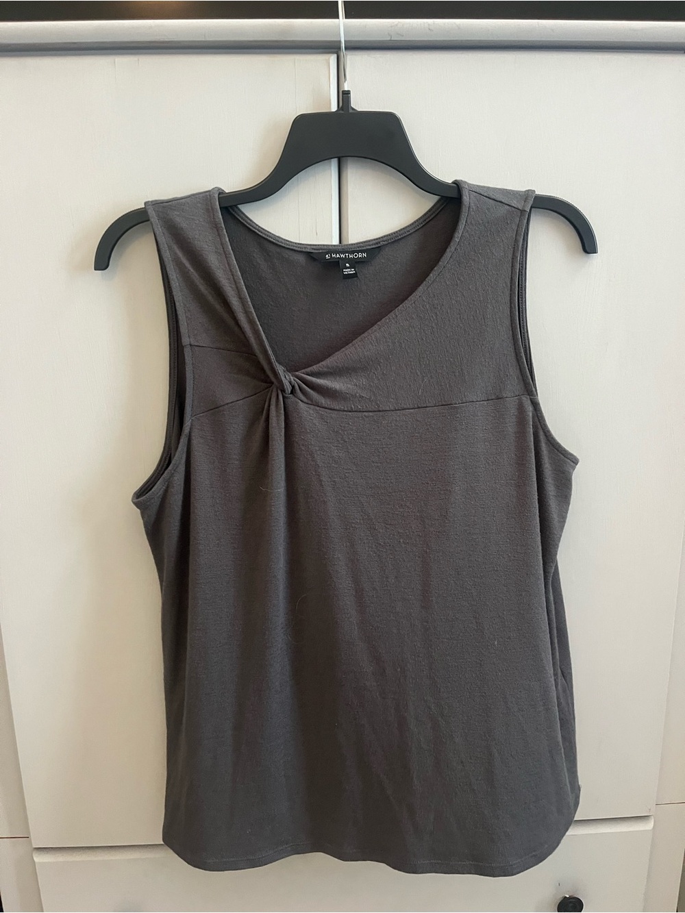 41 Hawthorn Charcoal Knot-Detail Sleeveless Tank